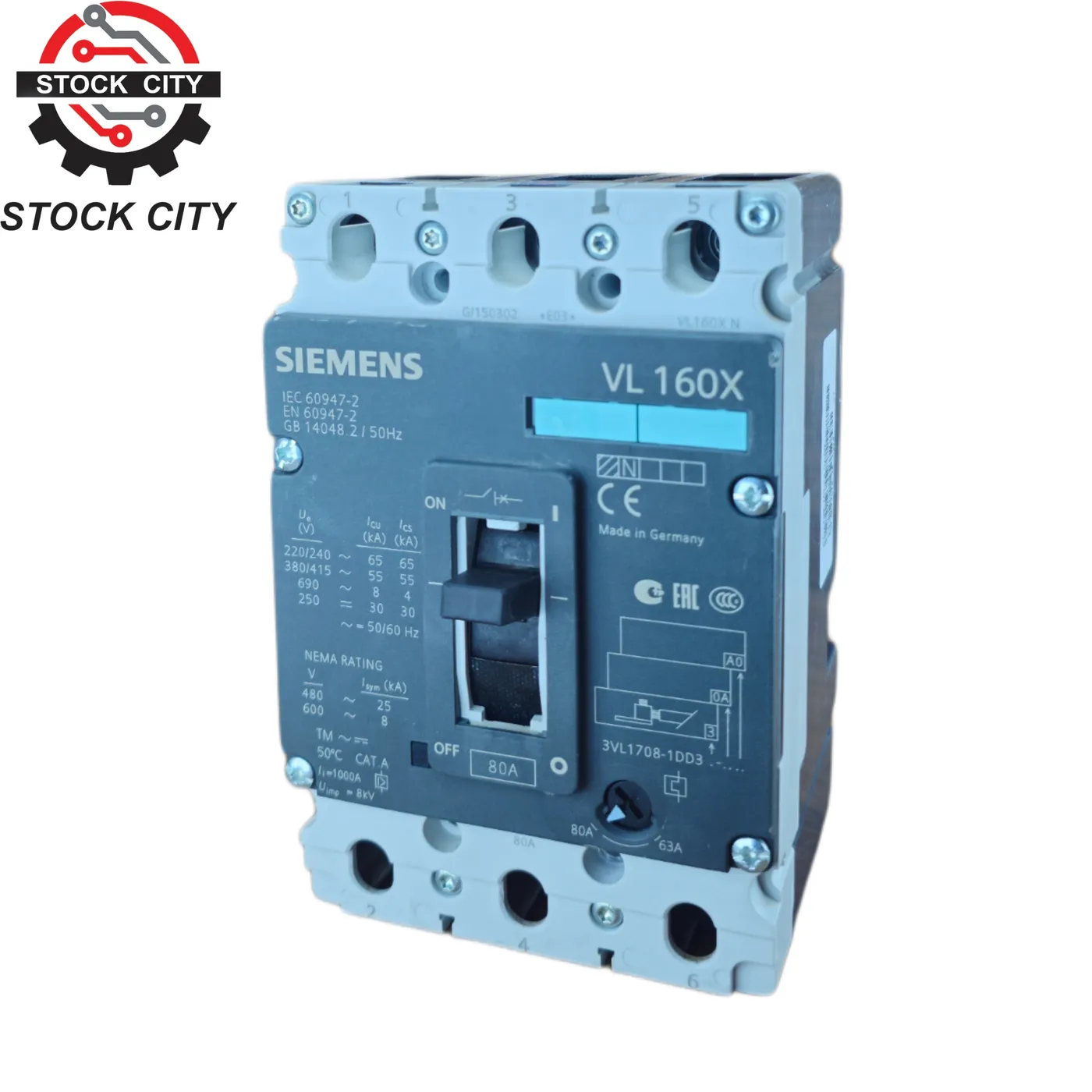کلید اتوماتیک تنظیمی Siemens 80A (استوک)